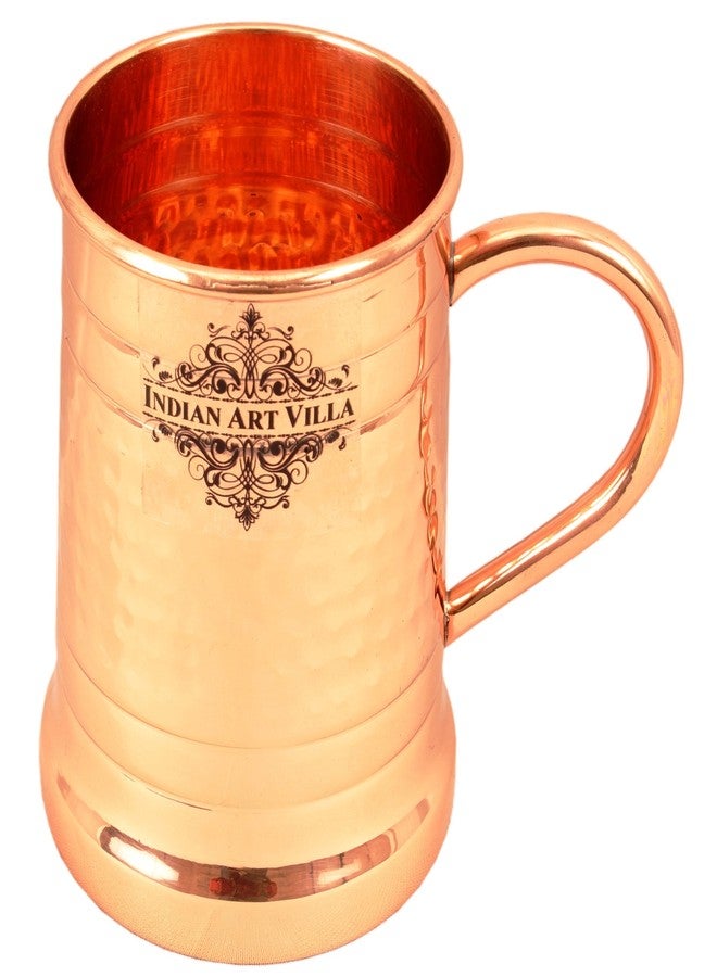 INDIAN ART VILLA Hammered Pure Copper Big Moscow Mule Mug Cup, Drinkware & Barware, Hotel Restaurant, 600 ML - Image 1